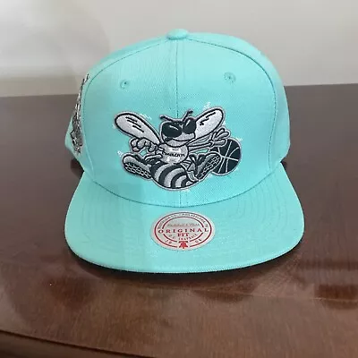 Charlotte Hornets Mitchell & Ness Snapback Hat Cap NBA Basketball Bleu Pale • $29.95