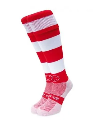 WackySox Red And White Hoop Knee Length Sport Socks • £9.95