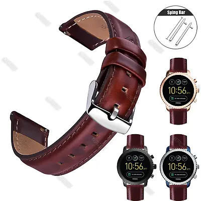 $15.61 • Buy 13/14/17/18/19/20/22mm Genuine Leather Wristwatch Band Strap For Fossil Samsung