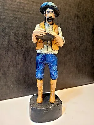 Michael Garman Cowboy Sculpture Figurine 1971 Painted Signed Western • $72.70