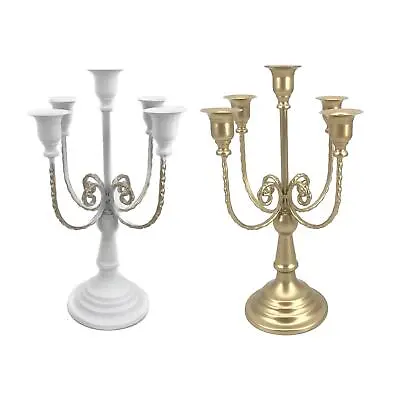 5 Arm Metal Candle Holder Candelabra Decorative Centerpiece Ornament Gift • £18.04