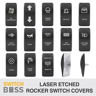 LASER ETCHED Rocker Switch COVER Only For 2 Way 3 Way LED Toggle Caravan Marine • $12.90