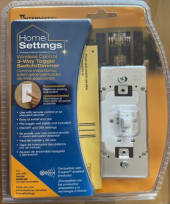Intermatic Home Settings Z-Wave 3-Way Or 1-Pole Toggle Dimmer Switch HA20C White • $12