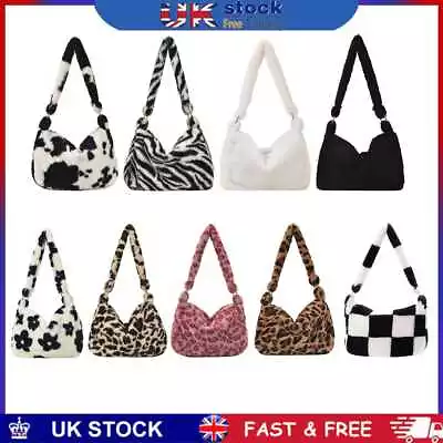 £7.59 • Buy Fashion Women Printing Plush Shoulder Bag Casual Large Capacity Underarm Bags