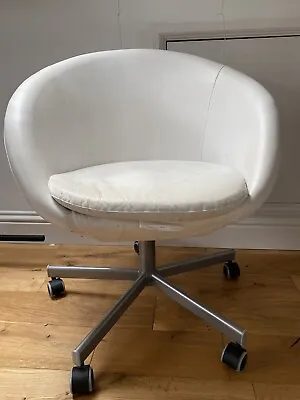 Ikea White SKRUVSTA Swivel Chair Ysane White • £11