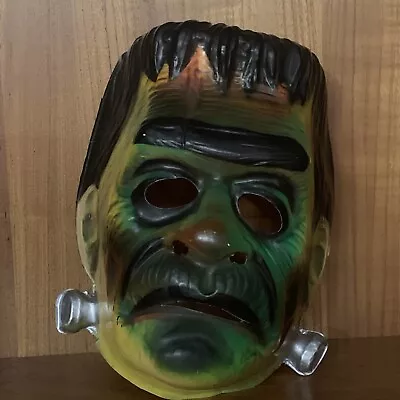 Vintage RARE 1960's Original Ben Cooper Frankenstein Halloween Hard Plastic Mask • $60