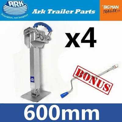 ARK 4x Drop Down Corner Steady STABILIZER LEGS 600mm FOR CARAVAN + Handle DDS600 • $350