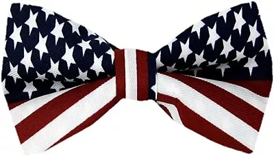 Men's American Flag Pretied Bow Tie USA Patriotic  4th Of July Novelty Bowtie • $13.99