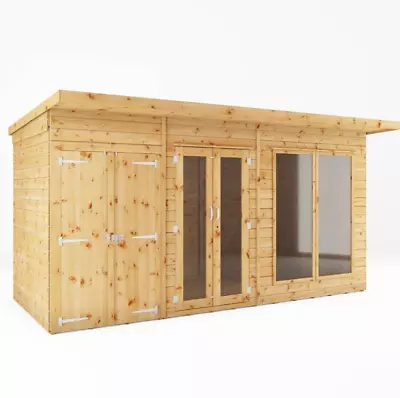 SUMMERHOUSE GARDEN SUN ROOM OUTSIDE OFFICE HOBBY SHED STORAGE 14ft X 8ft 14x8 • £1309.94