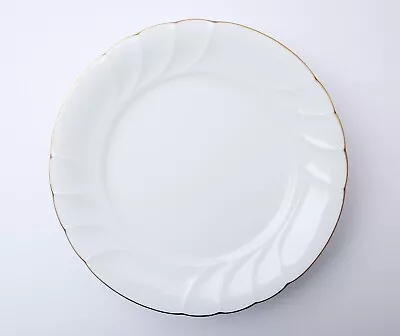 Lot Of 4 Mikasa Wedding Band Dinner Plates White Gold Rim L9709 • $49