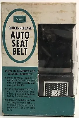 Vintage Sears Black Quick-Release Auto Seat Belt 64101 New In Box • $39.99