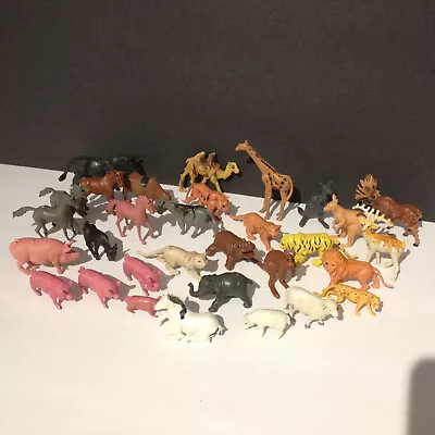 Vintage Hong Kong Marked Miniature Plastic Animals LOT 31 Pieces Variety Pigs ++ • $15