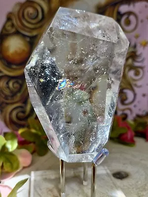 High Quality Brazilian Clear Quartz Crystal With Rainbows 90mm 258g & Stand • £55