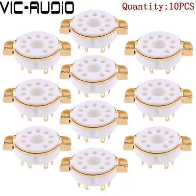 10PCS 9pin B9D Tube Socket Gold Plated For EL504 PL504 EL519 EL502 Vacuum Tube • $24.50