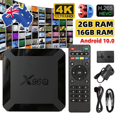 TV BOX ANDROID X96Q 10.0 2GB+16GB Allwinner TV Smart Quad-Core Media Player OZ • $39.95