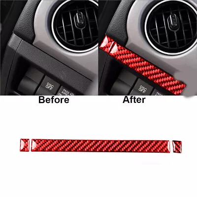 Red Carbon Fiber Driver Side Dashboard Cover Trim For Mazda MX-5 Miata 2009-15 • $15.46