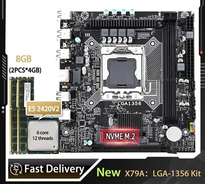 Mother Board CPU Combo Intel Xeon E5 2420v2 (Cpu:6 Cores 12threads/8gb Ram) • $62.99