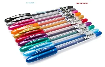 10 X EXTRA SPARKLE GLITTER GEL PENS FINE 0.7 Mm Tip 10 Vibrant Colour - Cheapest • £2.99
