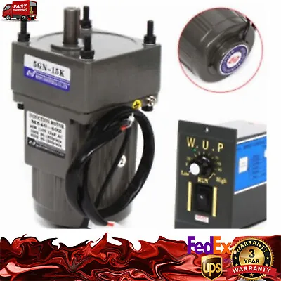 110V 40W AC Gear Motor Electric Motor Variable Speed Controller 1:15 90 RPM/min • $59