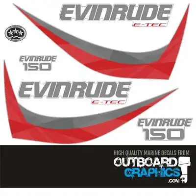 Evinrude 150hp ETEC / E-TEC Outboard Decals - 2015 60º Small Block - White Cowl • $61.95