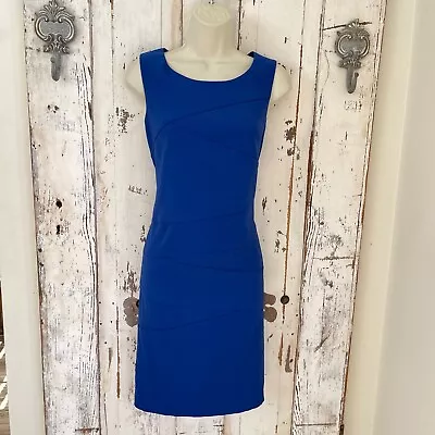 AB Studio Size 8 Woman's Blue Sleeveless Sheath Casual Career Cocktail Dress • $20.99