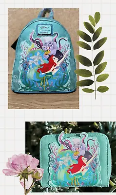 Loungefly Disney The Little Mermaid Glitter Portrait Mini Backpack Set • $200