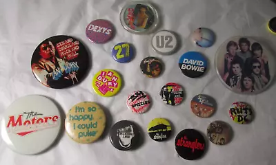 Ian Dury Jam TRB Rats Ruts Etc 20 X Vintage 80s Pin Button Badges Punk New Wave • £9.99