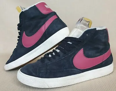 £14.95 • Buy Nike Blazer Mid Suede Vintage Womens Trainers Black Red Lace Up Sneakers UK 5