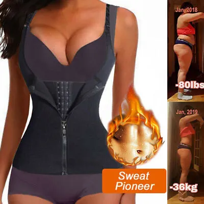 Women Waist Trainer Cincher Vest Body Shaper Tops Corset Girdle Slimming Belt UK • £8.39