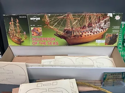 Sergal 1:78 Scale 1637 'Sovereign Of The Seas' Wooden Model Ship Kit Art 787 Vtg • $895