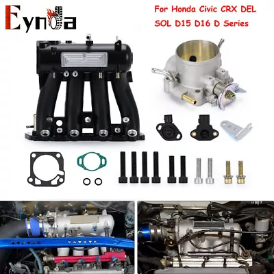 Intake Manifold+Throttle Body For 88-00 Honda Civic CRX Del Sol D15 D16 D Series • $173.79