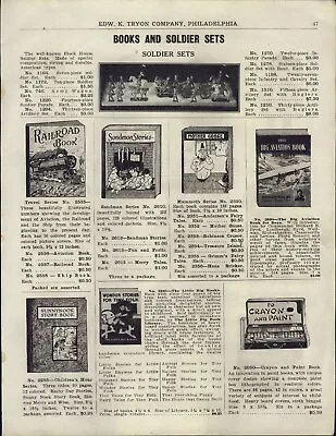 1929 PAPER AD Toy Block House Soldier Sets Composition Madam Hendren Doll ++ • $25.99