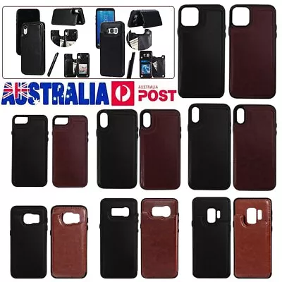 Leather Wallet Card Holder Phone Case IPhone 11Pro Max XR Samsung S7 S8 S9 DS • $12.37