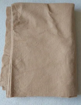 Large Camel Beige Blanket Size 60  X 46  Unfinished Edges Bonded Acrylic Fibres  • £5.50