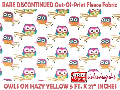 Owls Branches DISCONTINUED Out-Of-Print RARE Fleece Fabric 5 FT X 27 Inches +  • $12.99