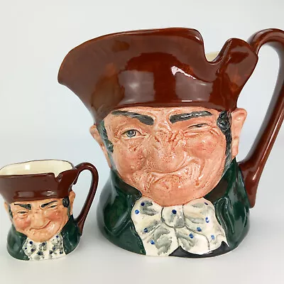 Royal Doulton Character Toby Jug Old Charlie D5420 & Miniature Old Charlie D6046 • £39.99