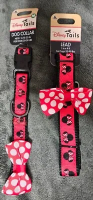 New Disney Parks Tails Minnie Mouse W/ Bow Dog Lead W/ Matching Medium Collar  • $49.99