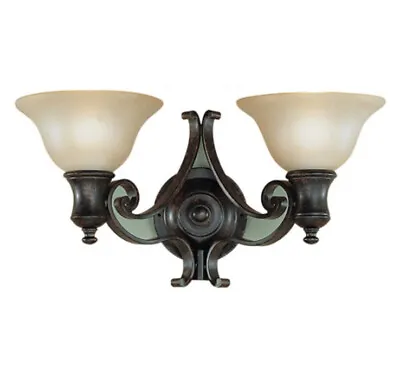 Murray Feiss Vanity 2 Light Cervantes Collection In Liberty Bronze 18.25”x9.25” • $75