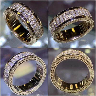 Charm Jewelry 18k Yellow Gold Plated Rings Cubic Zirconia Party Rings Size 6-10 • £4.14