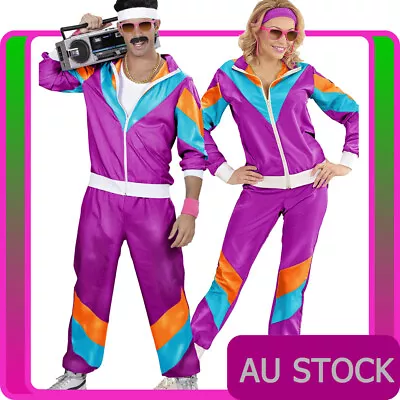 Couple 80s Shell Suit Tracksuit Costume 1980s Height Of Fashion Retro Disco  • $76.99