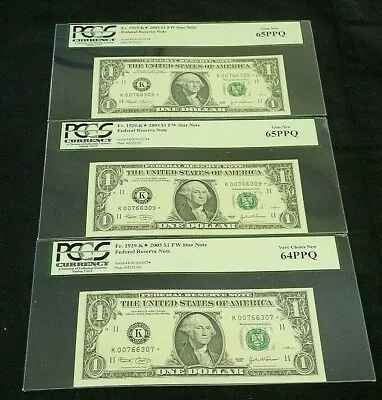 (3) 2003 $1 Frn Star #305 65#307 65& #309 65 Pcgs Ppq. Reduced 3/18/24 (355) • $45.55