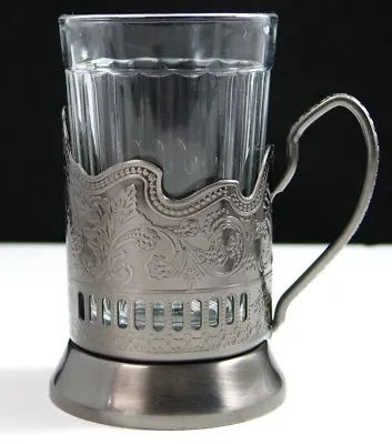 Set Of Russian Tea Glass Holders Podstakannik With Soviet 20-Facet Granyonyi • $31.99