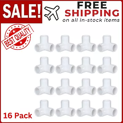 16 Pack PVC Elbow Fittings 3/4 Inch 3 Way PVC Pipe Fitting Connectors PVC Pi... • $24.79