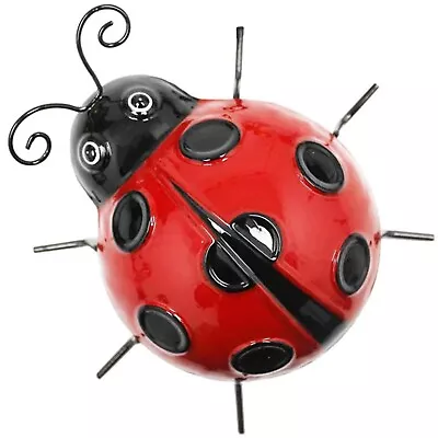 LADYBIRD METAL WALL ART DECORATION Large Lady Bug Outdoor Garden Decor Ornament • £9.98