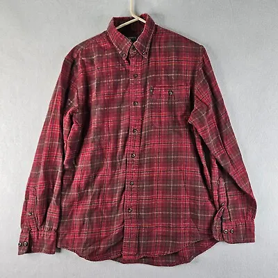 GH Bass CO Flannel Shirt Mens Small Red Plaid Outdoors Lumberjack Casual Work • $14.99