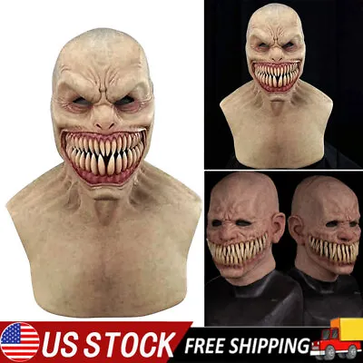 Halloween Devil Horror Mask Scary Full Head Mask Latex Cosplay Clown Face Cover • $17.09