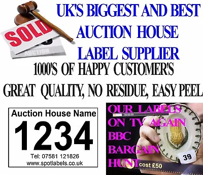 £4.50 • Buy Personalised Bespoke Auction Number Lot Labels Sticker, No Residue, Easy Peel 