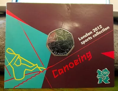 Coins 50p 2011 Royal Mint London 2012 Olympic Sports Collection Packs BU CANOE • £10