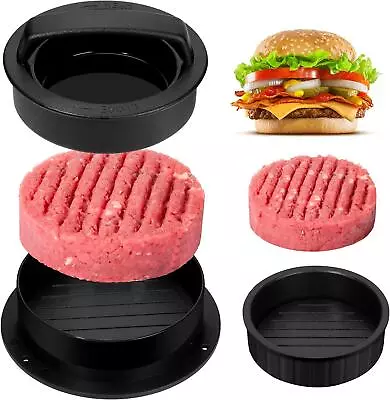 Hamburger Press Patty Maker 3 In 1 Non-Stick For Stuffed Burgers Sliders Beef • $12.75