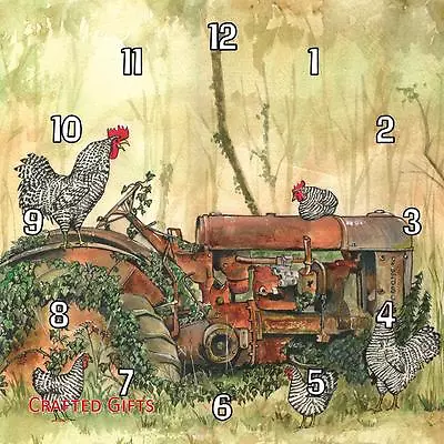 Old Rusty Tractor By Sue Podbery Handmade Wall Clock 19.6cm 8  • £16.49